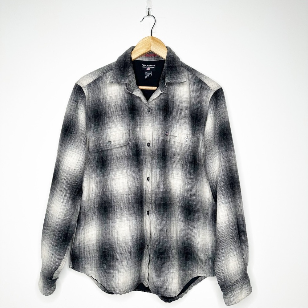 Polo Jeans Co. Ralph Lauren Vintage 90’s Wool Blend Button Down Shirt Size L